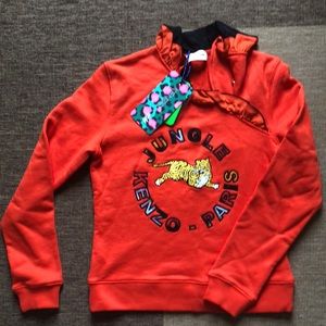 H&M X Kenzo orange logo sweatshirt